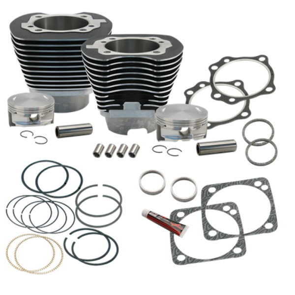 S&S Cycle 99-06 BT 4 1 8in Bore Cylinder & Pistons Kit For Early Production S&S T117 Engine - WBlack Online Sale