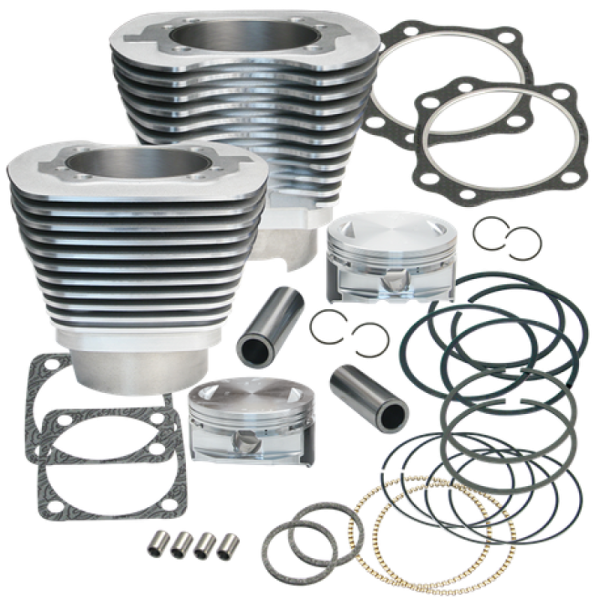 S&S Cycle 99-06 BT 4-1 8in Bore Cylinder Kit For Early Production S&S T117 Engines - Silver Sale