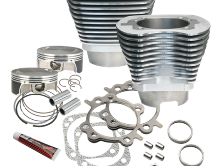 S&S Cycle 07-17 BT 117in Big Bore Cylinder Kit - Silver Online Hot Sale