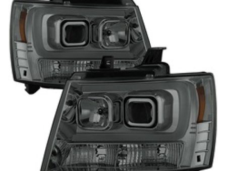 Spyder 07-14 Chevy Suburban 1500 2500 Tahoe V2 Projector Headlights Smoke PRO-YD-CSUB07V2-DRL-SM Discount