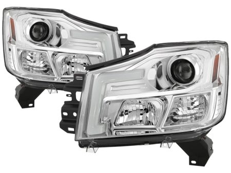 Spyder 04-15 Nissan Titan   04-07 Nissan Armada V2 Projector Headlights - Chrome PRO-YD-NTI04-DRL-C Cheap