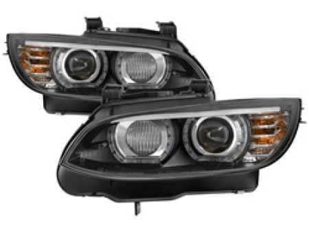 Spyder 08-10 BMW F92 3 Series Projector Headlights - LED DRL - Black (PRO-YD-BMWE9208-DRL-BK) Sale