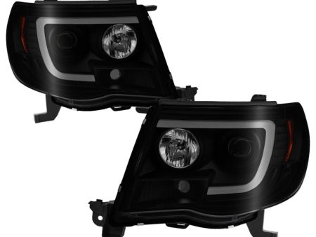 Spyder 05-11 Toyota Tacoma Ver 2 Proj Headlights - Light Bar DRL - Black Smoke PRO-YD-TT05V2-LB-BSM For Cheap