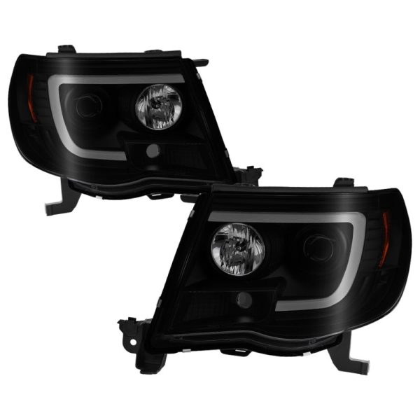 Spyder 05-11 Toyota Tacoma Ver 2 Proj Headlights - Light Bar DRL - Black Smoke PRO-YD-TT05V2-LB-BSM For Cheap