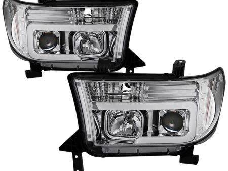 Spyder 07-13 Toyota Tundra V2 Light Bar DRL Projector Headlights - Chrome (PRO-YD-TTU07V2-LB-C) Cheap