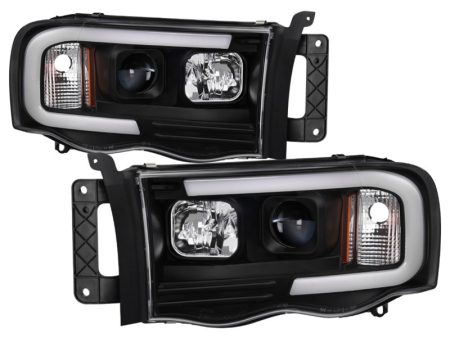 Spyder 02-05 Dodge Ram 1500 Light Bar Projector Headlights - Black (PRO-YD-DR02V2-LB-BK) Sale