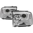 Spyder 05-07 Ford F250 350 450 SD Ver 2 Proj Headlights - Light Bar DRL - Black PRO-YD-FS05V2-LB-C Fashion