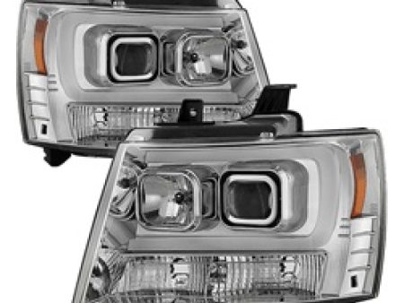 Spyder 07-14 Chevy Suburban 1500 2500 Tahoe V2 Projector Headlights Chrome PRO-YD-CSUB07V2-DRL-C For Discount