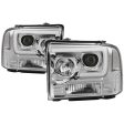 Spyder 05-07 Ford F250 350 450 SD Ver 2 Proj Headlights - Light Bar DRL - Black PRO-YD-FS05V2-LB-C Fashion